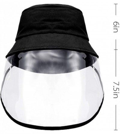 Sun Hats 1pcs Black Protective Hat with Face Mask-Isolate Sunscreen and Anti-Fog Saliva Clear Visor Face Hat - CU196OO0GAW $1...