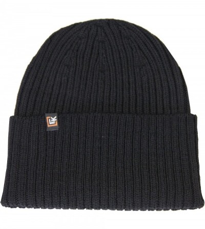 Skullies & Beanies 100% Wool Rib Knit Beanie Hat Cap for Women & Men - Black - CA182AXG2LG $24.72