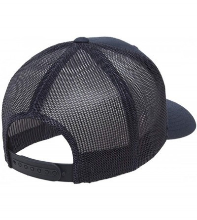 Baseball Caps Yupoong Retro Trucker Snapback Cap - Mesh Back- Adjustable Ballcap w/Hat Liner - Navy - CU18H2IT9I9 $13.21