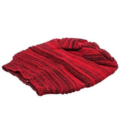Bucket Hats Women Knit Baggy Beanie Beret Winter Warm Oversized Ski Cap Hat - Red - CV126TYOVWP $10.35