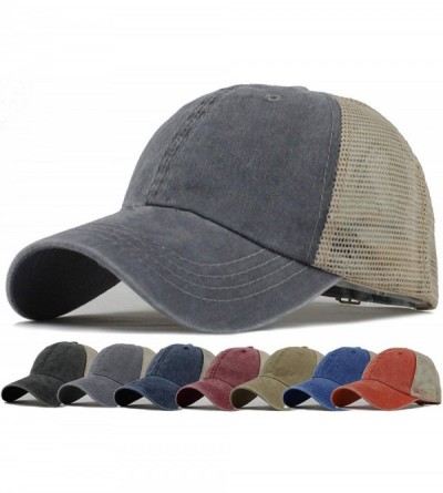 Baseball Caps Men Women Washed Distressed Twill Cotton Baseball Cap Vintage Adjustable Dad Hat - Grey - CC18UWNMNEE $10.83