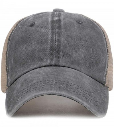 Baseball Caps Men Women Washed Distressed Twill Cotton Baseball Cap Vintage Adjustable Dad Hat - Grey - CC18UWNMNEE $10.83
