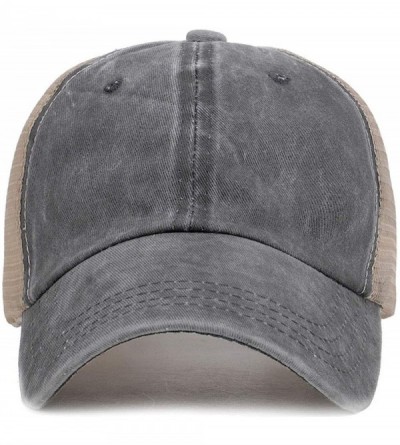 Baseball Caps Men Women Washed Distressed Twill Cotton Baseball Cap Vintage Adjustable Dad Hat - Grey - CC18UWNMNEE $10.83