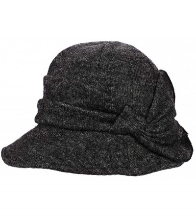 Bucket Hats Knit Beret Women Hat Cloche Bucket Fall Winter Warmer Fedora Cap Lady Headwear - Black - C718K5TKHHK $8.00