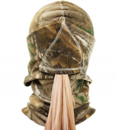 Balaclavas Realtree Ladies Camo Balaclava with Ponytail Hole - Realtree Xtra/Cream - CL18CU2S8RD $14.15