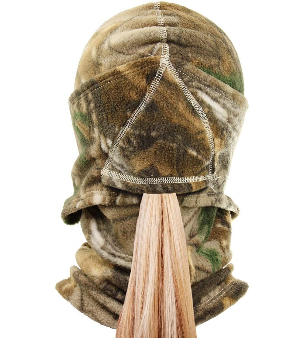 Balaclavas Realtree Ladies Camo Balaclava with Ponytail Hole - Realtree Xtra/Cream - CL18CU2S8RD $14.15