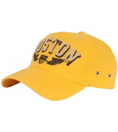 Baseball Caps Boston Pattern Logo Fashion Sports Design Ball Cap Baseball Hat Truckers - Yellow - CL12HPKRQMT $33.96