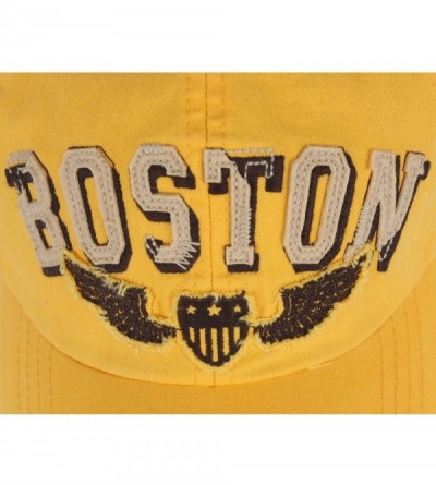 Baseball Caps Boston Pattern Logo Fashion Sports Design Ball Cap Baseball Hat Truckers - Yellow - CL12HPKRQMT $14.68