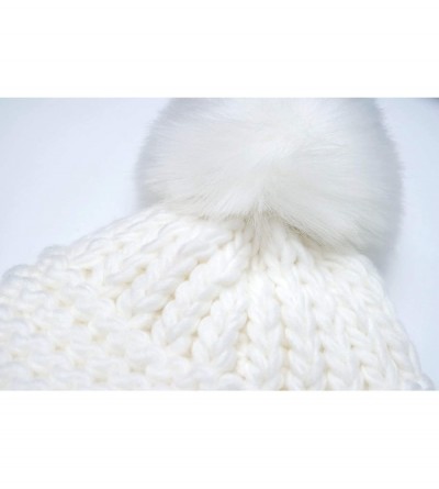 Skullies & Beanies Women Girls Warm Cable Knit Hat Scarf 2PC Accessory Set (White) - CI18I4MXLZS $16.29