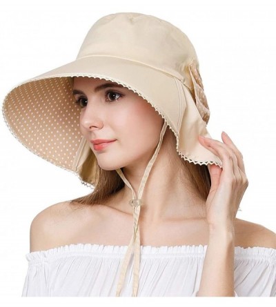 Sun Hats Small Head Women Packable SPF Sun Hat Bucket Chin Strap Summer Beach for Girls 54-56cm - Beige_69053 - C218SQ97TSI $...