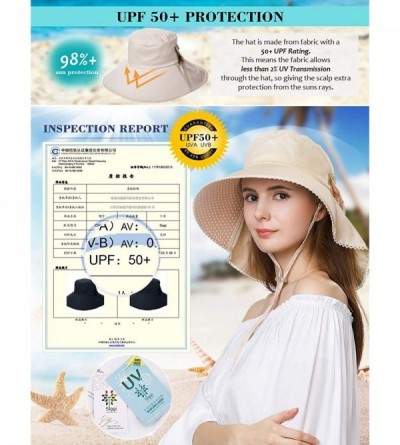 Sun Hats Small Head Women Packable SPF Sun Hat Bucket Chin Strap Summer Beach for Girls 54-56cm - Beige_69053 - C218SQ97TSI $...