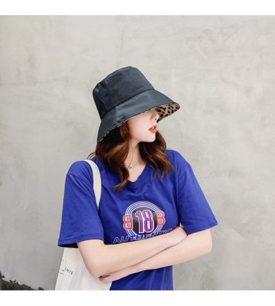 Bucket Hats Women Reversible Bucket Hat Outdoor Fisherman Hats Packable Sun Cap - 01a-leopardbrown - C0197ERED25 $12.44