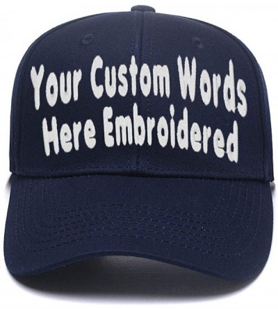 Baseball Caps Custom Embroidered Baseball Hat Personalized Adjustable Cowboy Cap Add Your Text - Dark Blue - CV18HTOYS9G $13.86