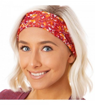 Headbands Adjustable & Stretchy Wide Printed Xflex Headbands for Women Girls & Teens (Xflex Red Paisley 1pk) - CW18KWHHOKQ $1...