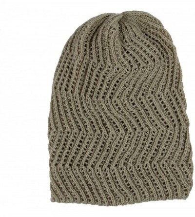 Skullies & Beanies Unisex Knit Slouch Reversible Beanie - Beige - C2122B7OTOJ $13.20