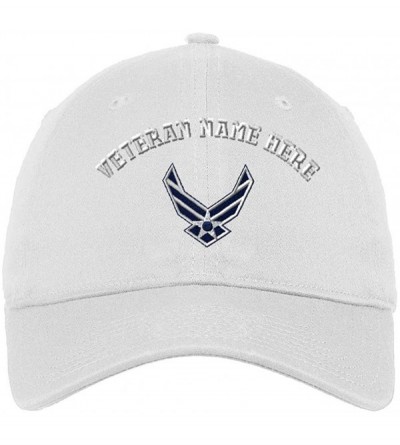 Baseball Caps Custom Low Profile Soft Hat Air Force Emblem Embroidery Veteran Name Cotton - White - C218OIU5ZI0 $37.83