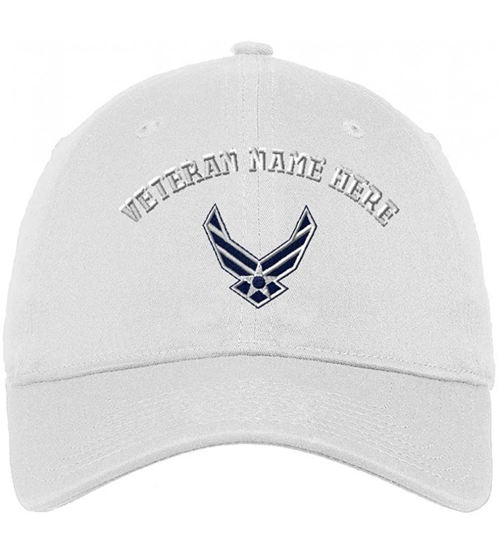 Baseball Caps Custom Low Profile Soft Hat Air Force Emblem Embroidery Veteran Name Cotton - White - C218OIU5ZI0 $24.03