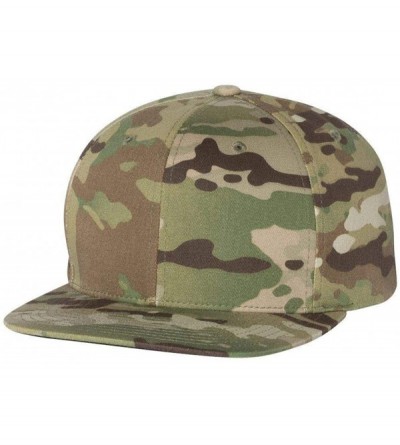 Baseball Caps 6-Panel Structured Flat Visor Classic Snapback (6089) - Multicam Green - CQ18EE5XXMQ $8.72