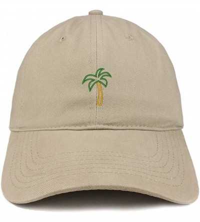Baseball Caps Palm Tree Embroidered Dad Hat Adjustable Cotton Baseball Cap - Khaki - C4185HMAS4O $38.50