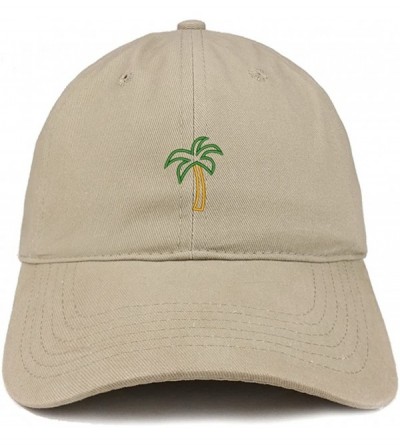 Baseball Caps Palm Tree Embroidered Dad Hat Adjustable Cotton Baseball Cap - Khaki - C4185HMAS4O $21.68