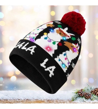 Skullies & Beanies Led Christmas Hat Adult Kids Light Up Warm Cap Xmas Knit Winter Beanie - Multicoloured-06 - C918YGDL0UA $1...