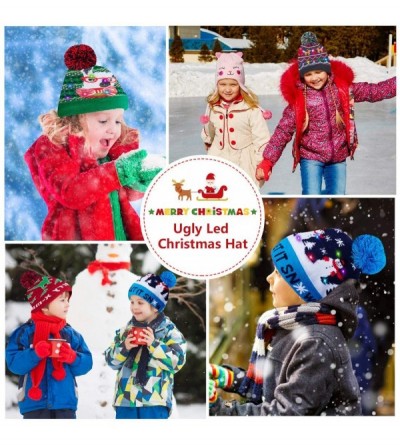 Skullies & Beanies Led Christmas Hat Adult Kids Light Up Warm Cap Xmas Knit Winter Beanie - Multicoloured-06 - C918YGDL0UA $1...