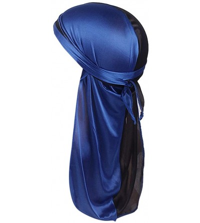 Skullies & Beanies Unisex Men Women's Fashion Velvet Bandana Hat Durag Rag Tail Headwrap Headwear - Blue 1 - CI18TC402NG $10.40