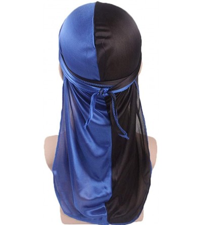 Skullies & Beanies Unisex Men Women's Fashion Velvet Bandana Hat Durag Rag Tail Headwrap Headwear - Blue 1 - CI18TC402NG $10.40