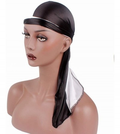 Skullies & Beanies Unisex Men Women's Fashion Velvet Bandana Hat Durag Rag Tail Headwrap Headwear - Blue 1 - CI18TC402NG $10.40