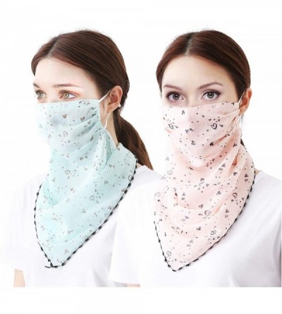 Balaclavas 2 or 4 Pack Women Sun Mask Face Scarf Chiffon Wrap Dust Shield Neck Gaiter UV Protection - Coffee - C418KYZL3Z9 $2...
