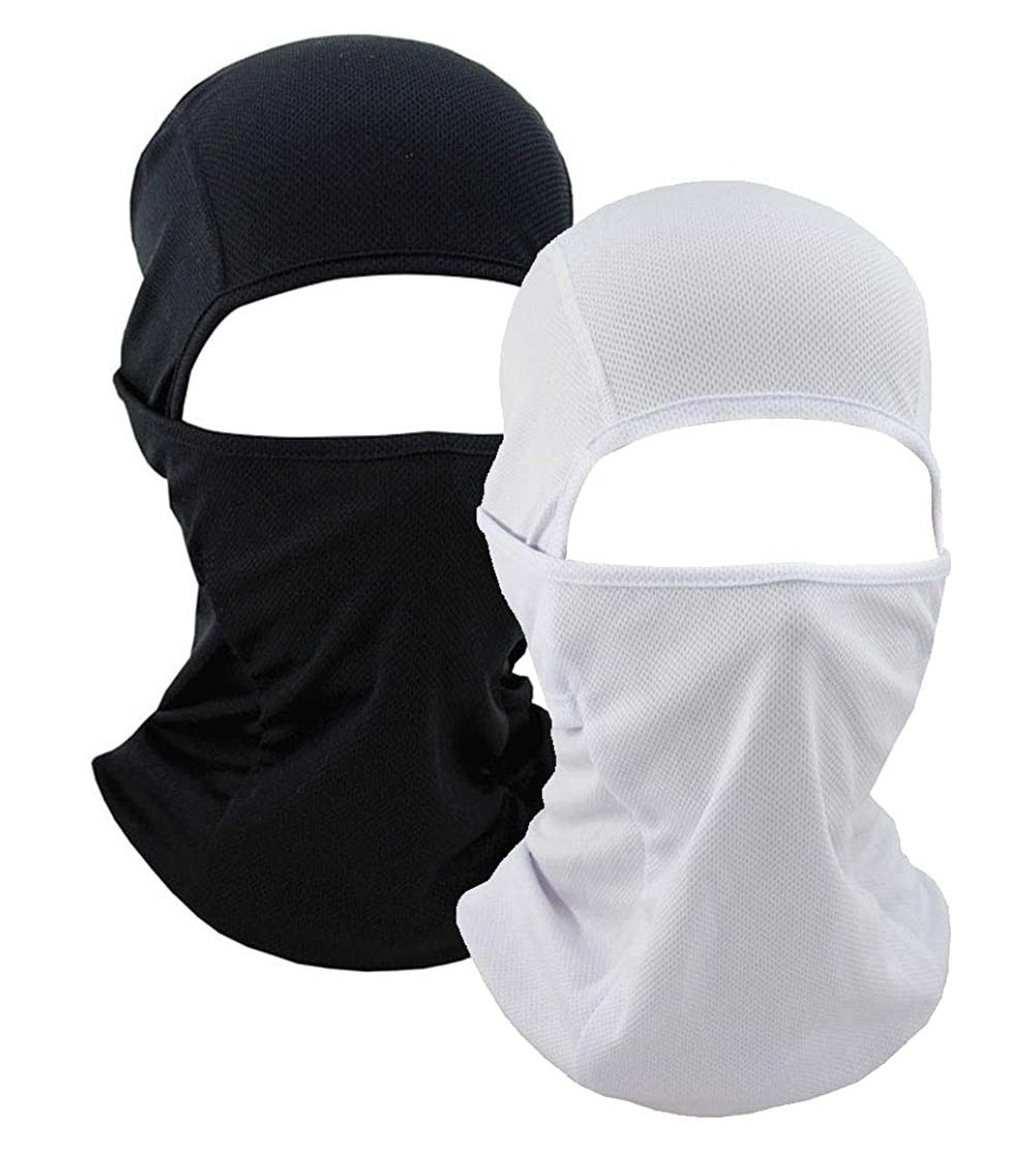 Balaclavas Windproof Balaclava Bandana Headwrap Breathable Neck Giater for Outdoor Sports - Black White - CJ199HLESWE $18.89