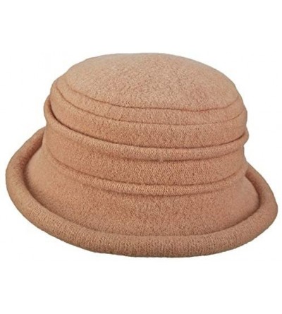 Bucket Hats Women's Packable Boiled Wool Cloche - Camel - CD11583NDTL $37.84