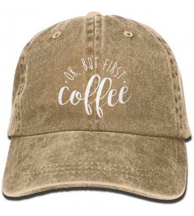 Baseball Caps OK BUT First Coffee Baseball Hat Men and Women Summer Sun Hat Travel Sunscreen Cap Fishing Outdoors - Natural -...