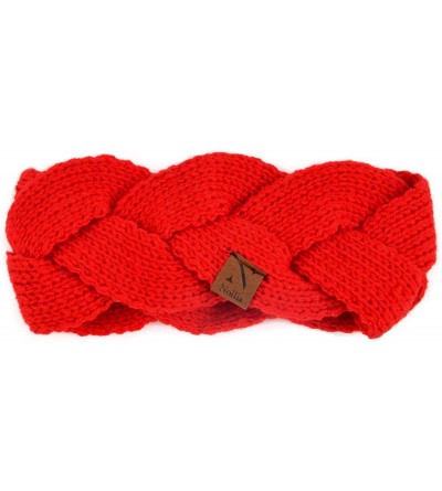 Cold Weather Headbands Winter Ear Bands for Women - Knit & Fleece Lined Head Band Styles - Red Braided - CU18A90U325 $8.63