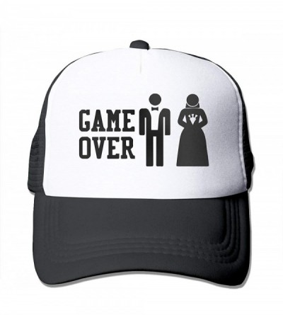 Baseball Caps Men's Game Over Mesh Cap Funny Bachelor Party Wedding Humor Trucker Hat - Black - CZ196GUW24T $18.90