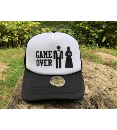 Baseball Caps Men's Game Over Mesh Cap Funny Bachelor Party Wedding Humor Trucker Hat - Black - CZ196GUW24T $7.88