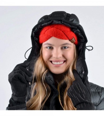 Cold Weather Headbands Winter Ear Bands for Women - Knit & Fleece Lined Head Band Styles - Red Braided - CU18A90U325 $8.63