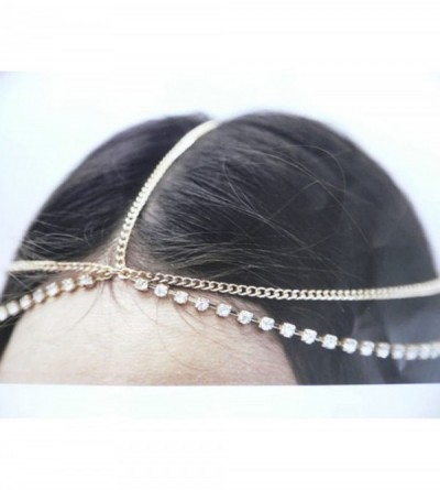 Headbands Hair Accessory Head Chain Rhinestones Crystal Head Chain Hair Band - CL11DNCQCMT $33.05