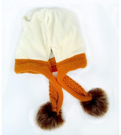 Skullies & Beanies Women Fleece Lined Winter Beanie Hat Ski Cap Ear Flaps Peruvian Dual Layered Pompoms - B09-lut010-huangse ...