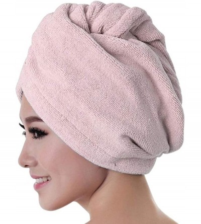 Fedoras Women Sexy Bath Towel Hair Dry Hat Cap Quick Drying Lady Bath Tool - Pink - CV18LHC8ALC $20.92