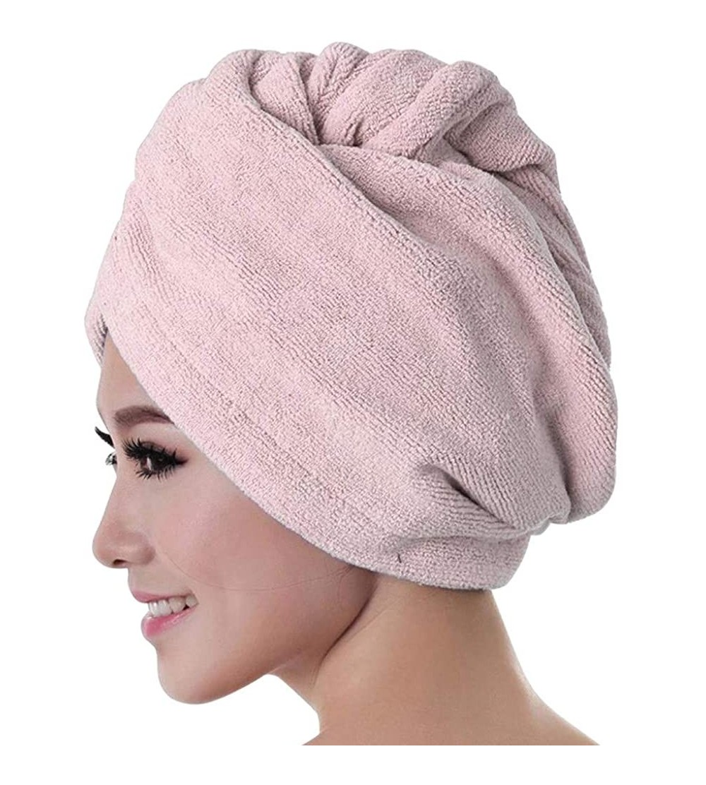 Fedoras Women Sexy Bath Towel Hair Dry Hat Cap Quick Drying Lady Bath Tool - Pink - CV18LHC8ALC $7.94