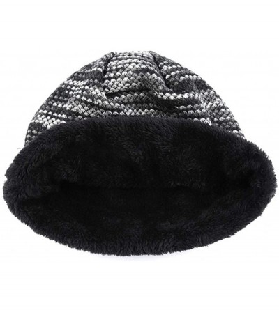 Skullies & Beanies Unisex Winter Warm Hat with Velvet Chunky Cable Knit Beanie Outdoor Cap - Grey - CN187E3SR05 $22.87