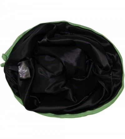 Skullies & Beanies Adjustable Drawstring Bamboo Satin Lined Hat Cap Beanie - Jade Green - CD183NHIADW $14.55