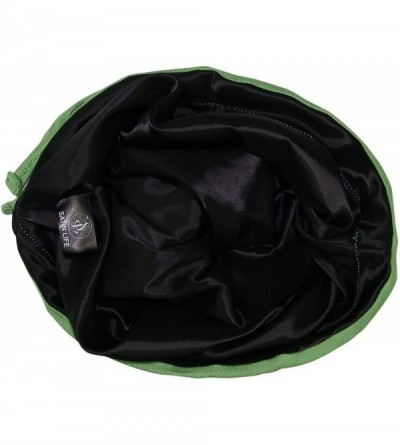 Skullies & Beanies Adjustable Drawstring Bamboo Satin Lined Hat Cap Beanie - Jade Green - CD183NHIADW $14.55
