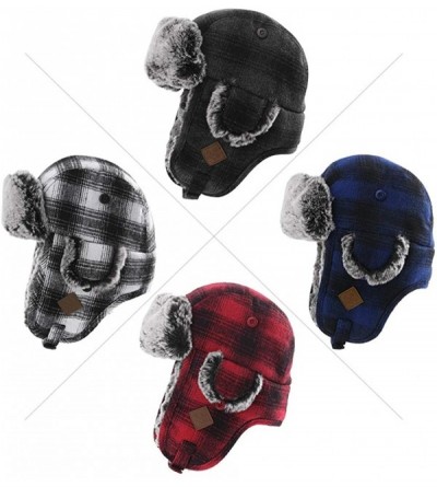 Bomber Hats Unisex Bomber Trapper Earflaps Russian Ushanka Winter Hat Hunting Cap 55-61cm - 89079-red - C918KY8290S $32.29