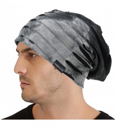 Skullies & Beanies Mens Slouchy Beanie Skull Cap Summer Thin Baggy Oversized Knit Hat B301 - B090-grey - C618E3ZIKUN $11.07