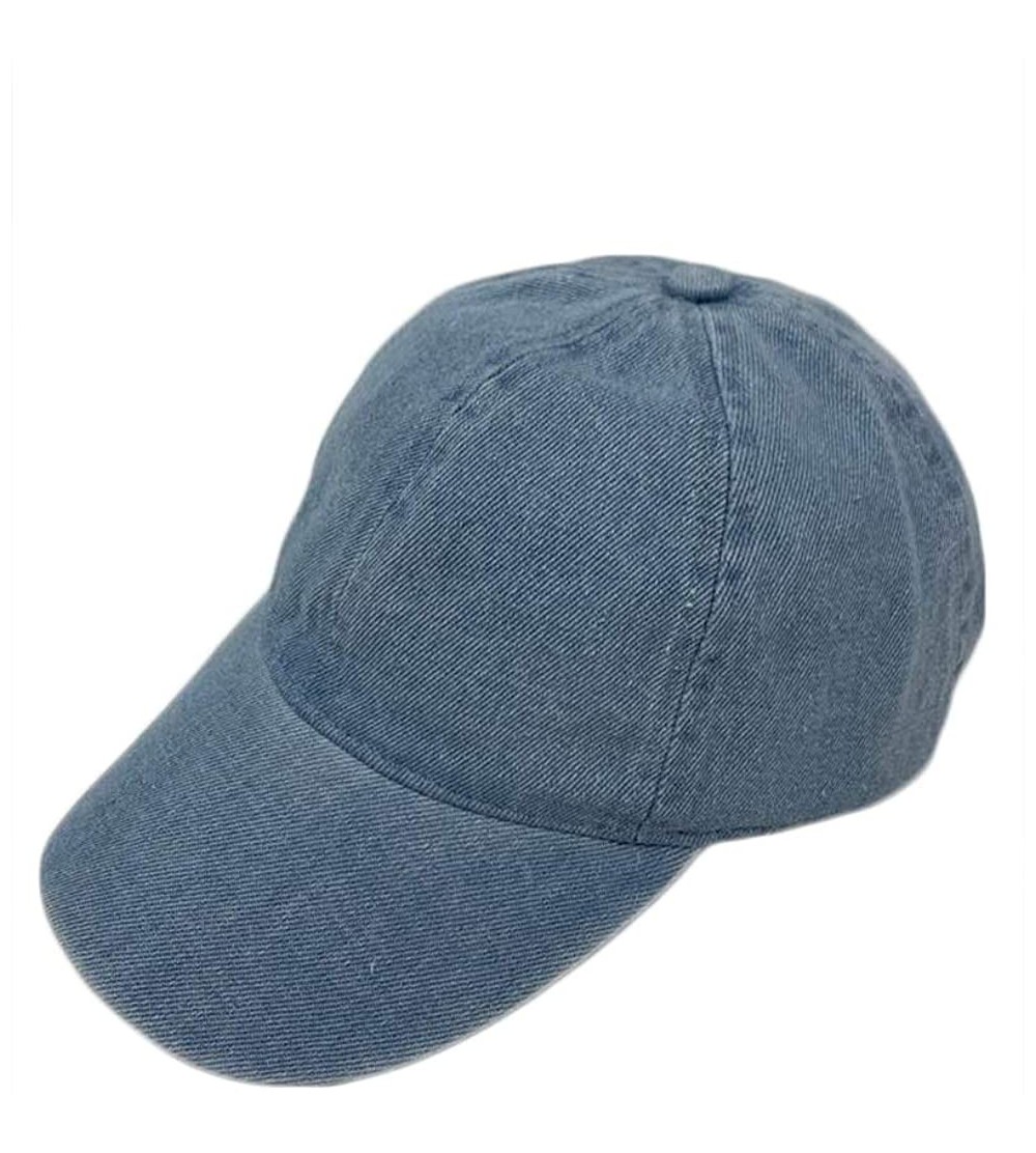 Baseball Caps Fashionable Washed Cotton Plain Printed Baseball Cap for Unisex Women Men Adjustable Dad Hat - Ht7855lightdenim...