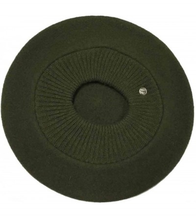 Berets Heritage La Parisienne Wool Beret - Olive - C018IZDWHYO $54.67