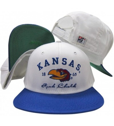 Baseball Caps Kansas Jayhawks Rock Chalk Snapback Adjustable Plastic Snap Back Hat/Cap White - CN118FIK2DB $38.21