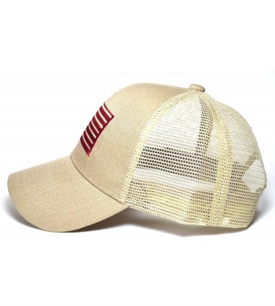 Baseball Caps Men & Women US Flag Patch Tactical Style Baseball Mesh Trucker Hat Cap - Beige - C2184YYSIMH $13.25